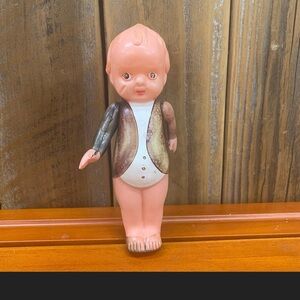Kewpie Boy Doll 1920s Wedding Cake Topper Groom Baby in Suit Jacket Antique